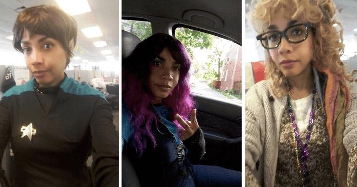 ходит на работу в новом костюме каждый день, Джун Ривас, June Rivas, стала ходить на работу в костюмах персонажей