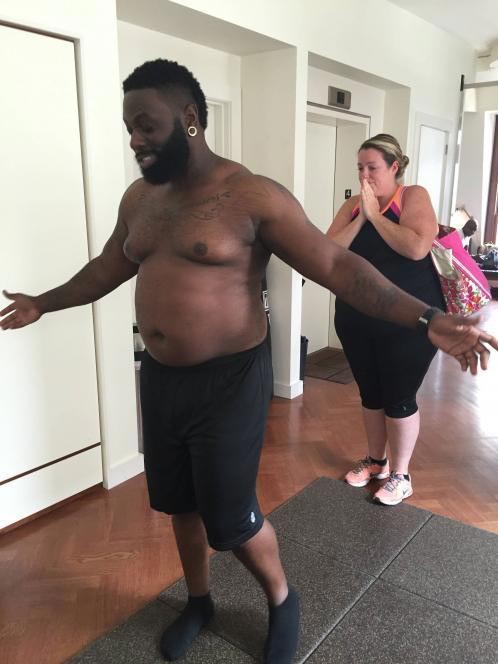 Тренер потолстел на 32 кг, чтобы вдохновить свою клиентку и похудеть вместе с ней тренер потолстел на 32 кг чтобы похудеть с клиенткой, тренер потолстел на 32 кг чтобы мотивировать, потолстел чтобы похудеть