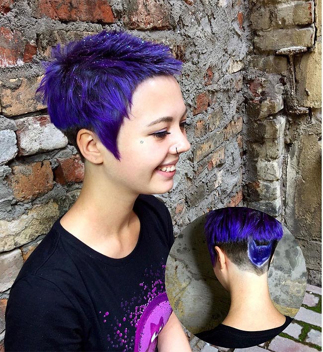 парикмахер Алия Аскарова, красочные прически, животные выбритые на затылках