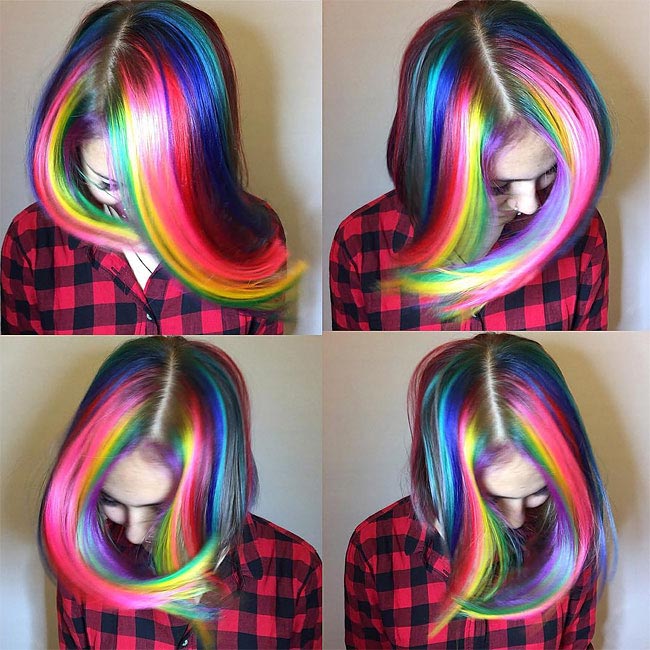 парикмахер Алия Аскарова, красочные прически, животные выбритые на затылках