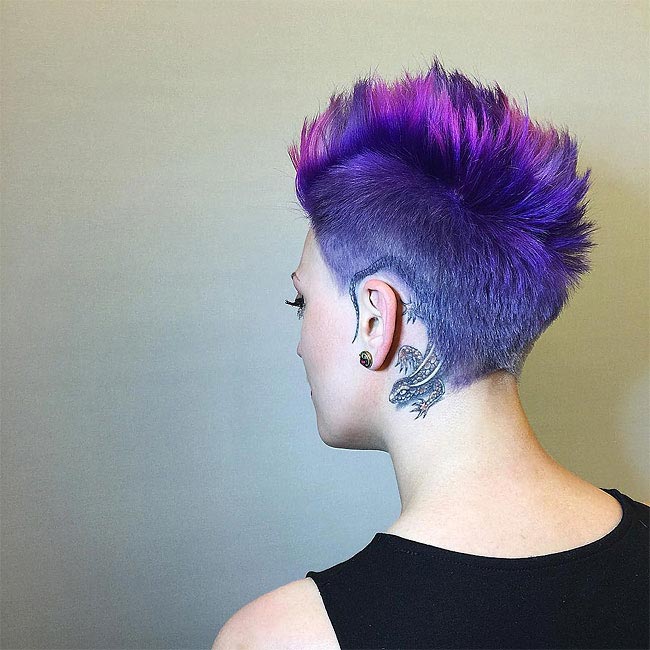 парикмахер Алия Аскарова, красочные прически, животные выбритые на затылках