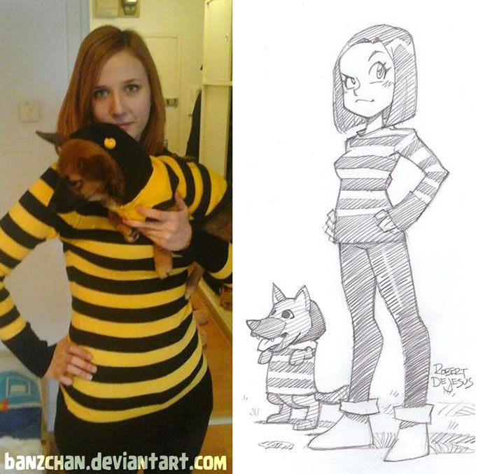 Роберт Де Джизес, Robert De Jesus, художник превращает фотографии незнакомцев в аниме