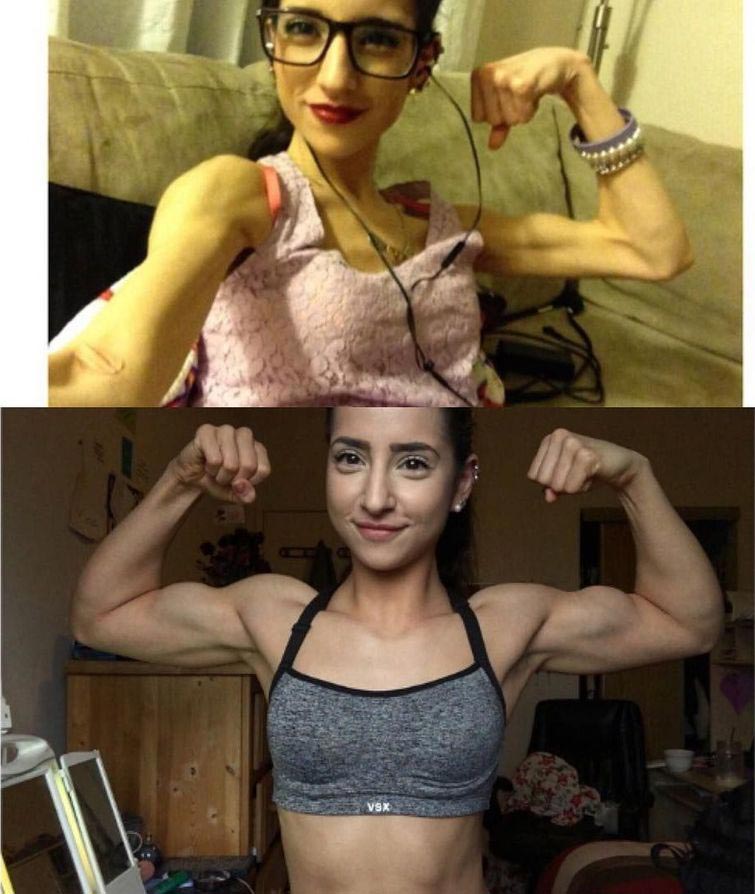 из анорексички в фитнес модель, анорексичка накачала мышцы, больная анорексией накачала мышцы, Сара Рамадан, Sarah Ramadan