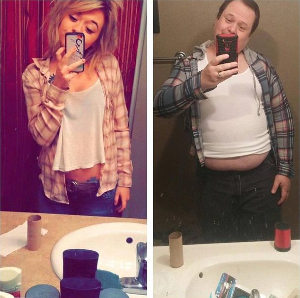 воссоздал селфи дочери, папа подколол дочь, отец спародировал селфи дочери