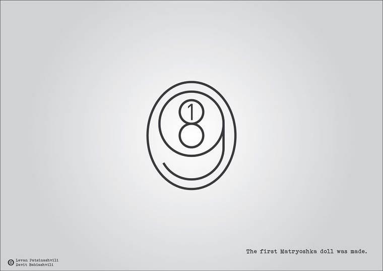 Новая порция дат, изображённых в виде исторических событий, в которых в них произошли Леван Патсинашвили, Давид Бабиашвили, даты изображенные в виде исторических событий