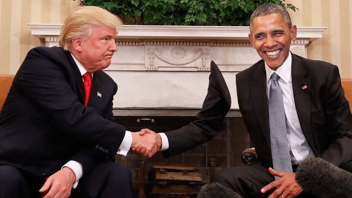 Забавная битва фотошоперов, устроенная по поводу рукопожатия Трампа и Обамы рукопожатие Трампа и Обамы фотожабы, рукопожатие Трампа и Обамы битва фотошоперов