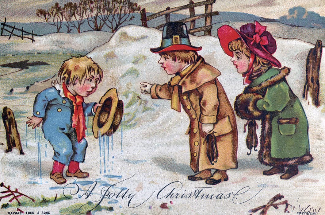 странные открытки, открытки новогодние