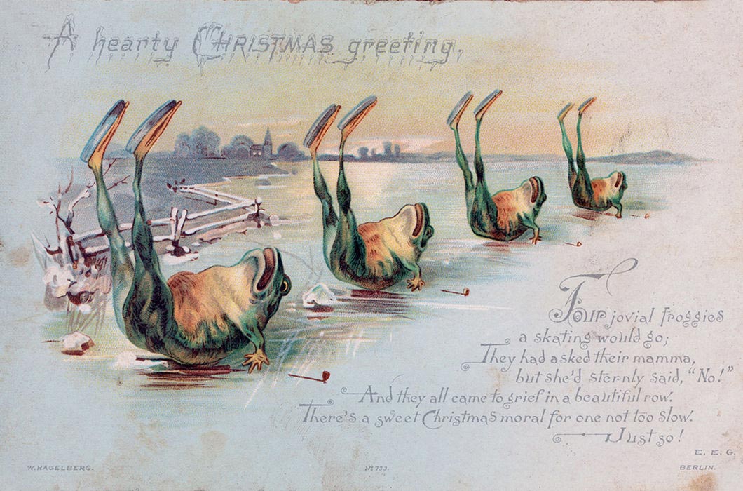 странные открытки, открытки новогодние