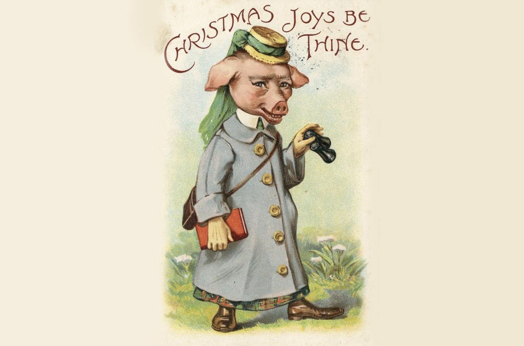 странные открытки, открытки новогодние