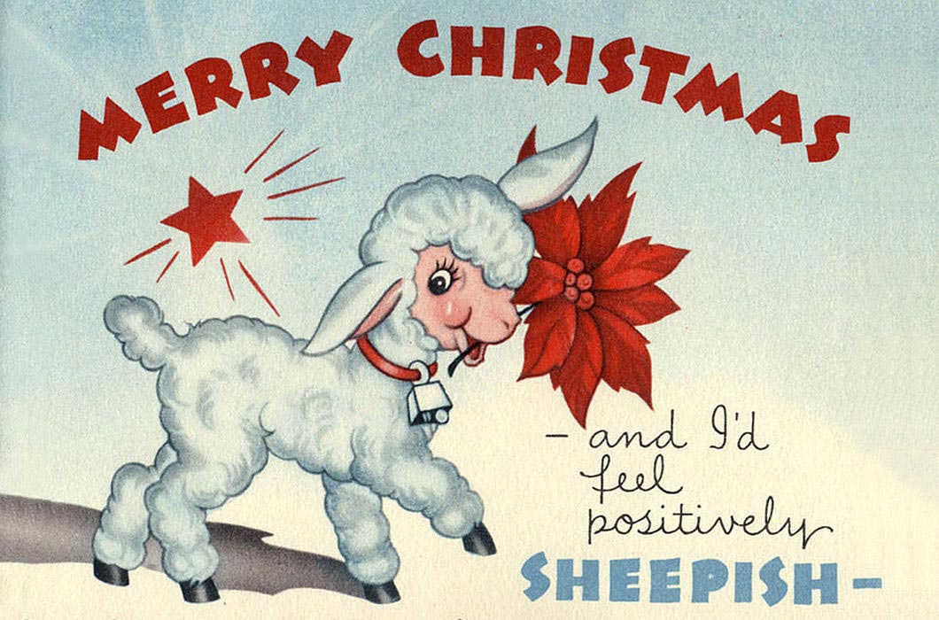 странные открытки, открытки новогодние