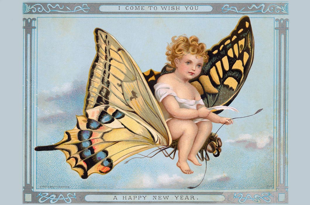 странные открытки, открытки новогодние