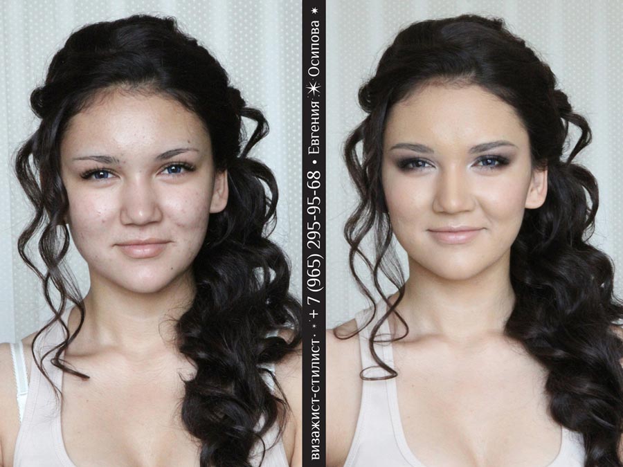 до и после макияжа, визажист Евгения Смирнова