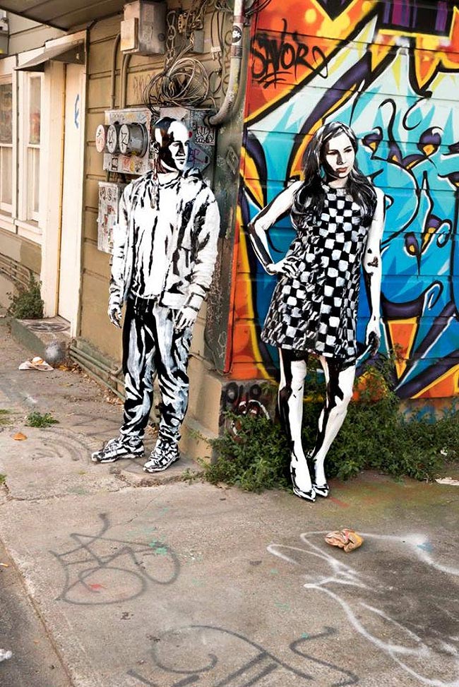 Алекса Мид, Alexa Meade, предложение руки в 2D, приключение нарисованной пары