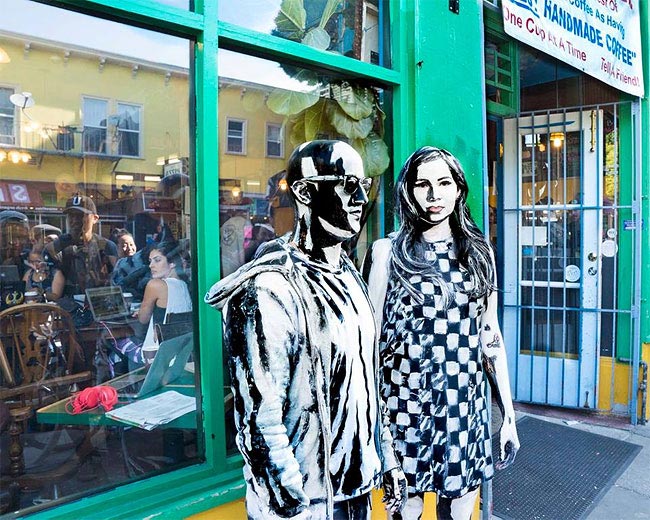 Алекса Мид, Alexa Meade, предложение руки в 2D, приключение нарисованной пары