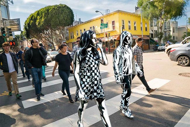 Алекса Мид, Alexa Meade, предложение руки в 2D, приключение нарисованной пары