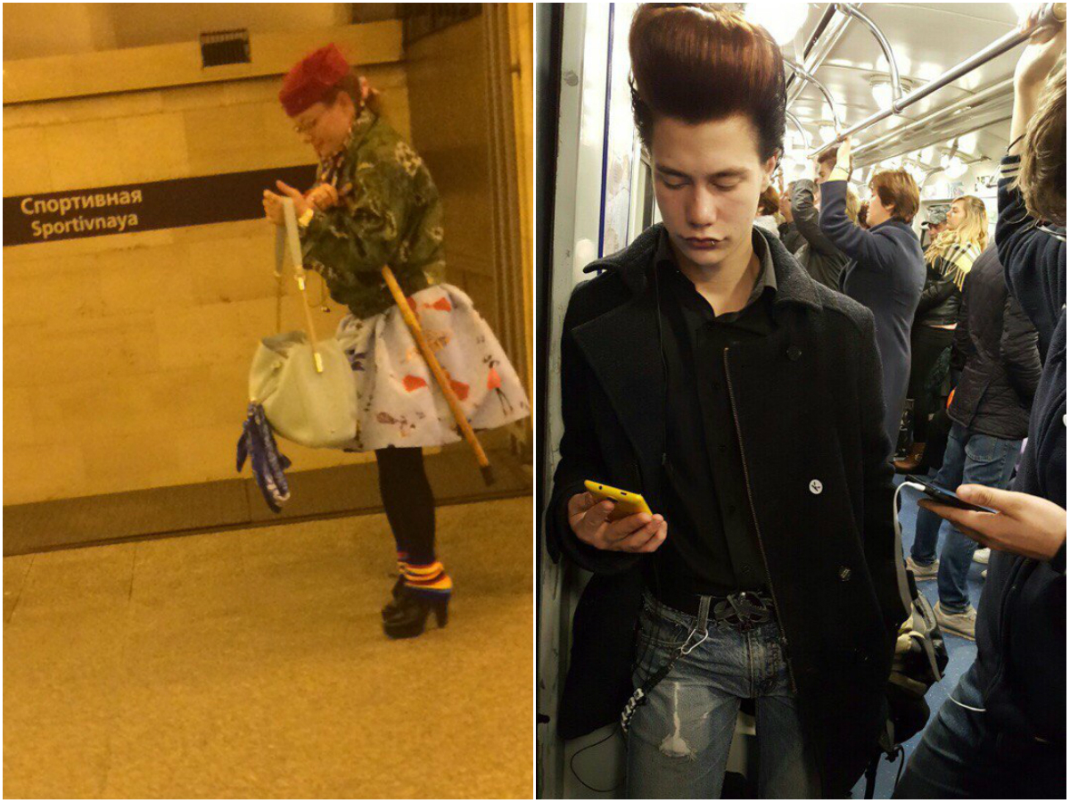 Мода от народа или 20 безбашенных пассажиров российского метро мода петербургского метро, мода метро, модники в транспорте, странные пассажиры метро