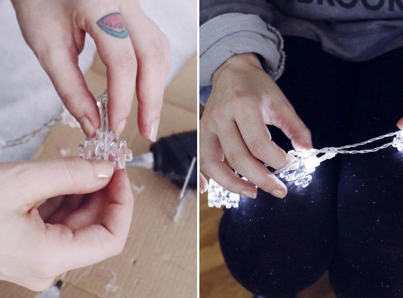 как сделать светящееся облако со снежинками, лампа светящееся облако со снежинками