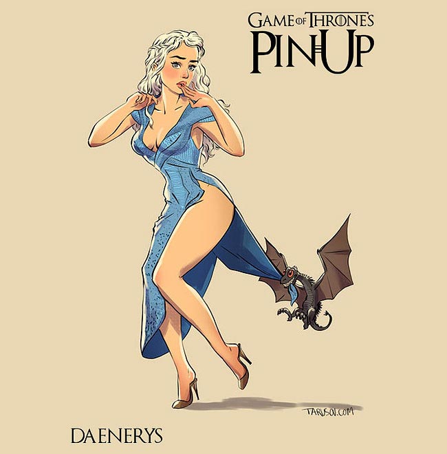 Героини «Игры престолов» в соблазнительных пинап-образах Андрей Тарусов, Игра престолов пинап, героини игры престолов пинап