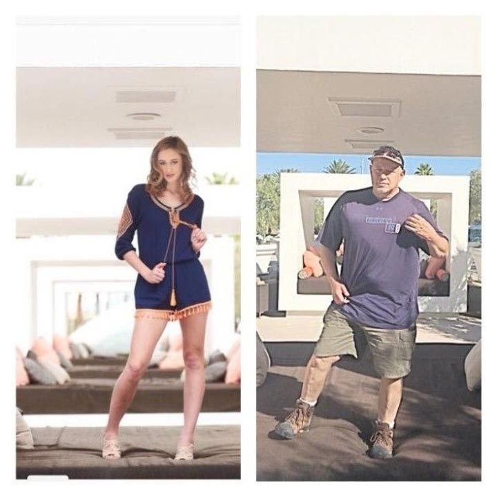 Этот папа спародировал модельную фотосессию дочери, как только узнал, что они живут в одном отеле спародировал модельную фотосессию дочери, папа воссоздал фотосессию дочери