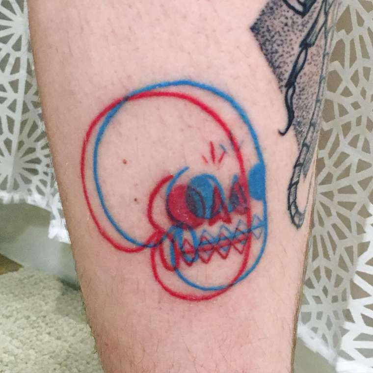 3D татуировки, татуировки 3D эффект, татуировки анаглиф