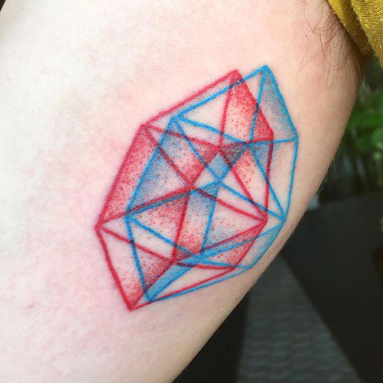 3D татуировки, татуировки 3D эффект, татуировки анаглиф