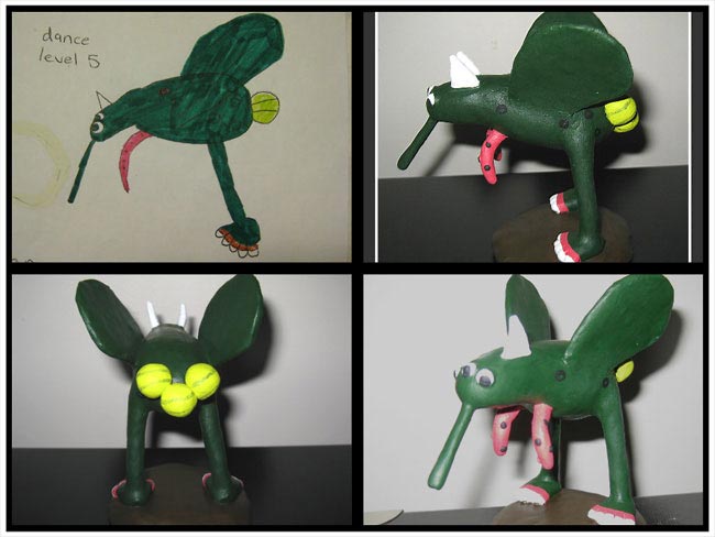 детские каракули в реальные статуэтки, детские рисунки в фигурки