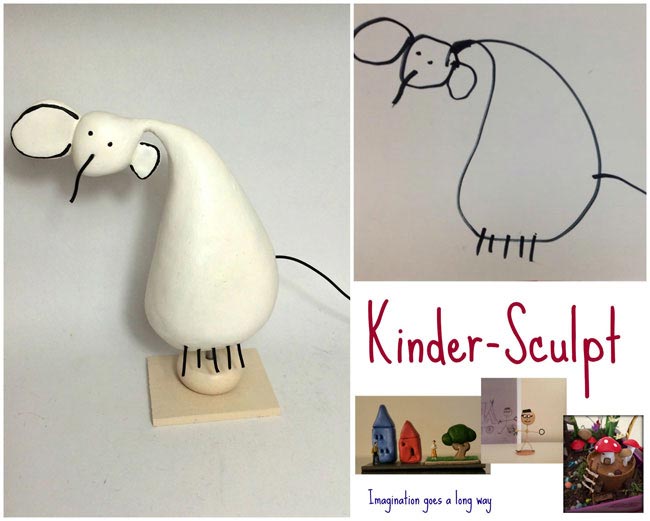 детские каракули в реальные статуэтки, детские рисунки в фигурки