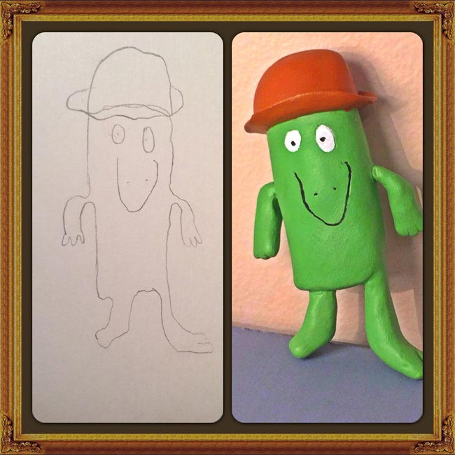 детские каракули в реальные статуэтки, детские рисунки в фигурки