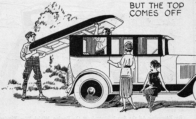 автомобиль 1923 года превращался в лодку, превращение автомобиля в лодку