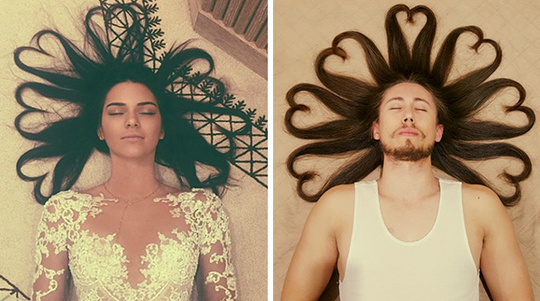 парни пародируют фотографии девушек, пародии на женские фотографии