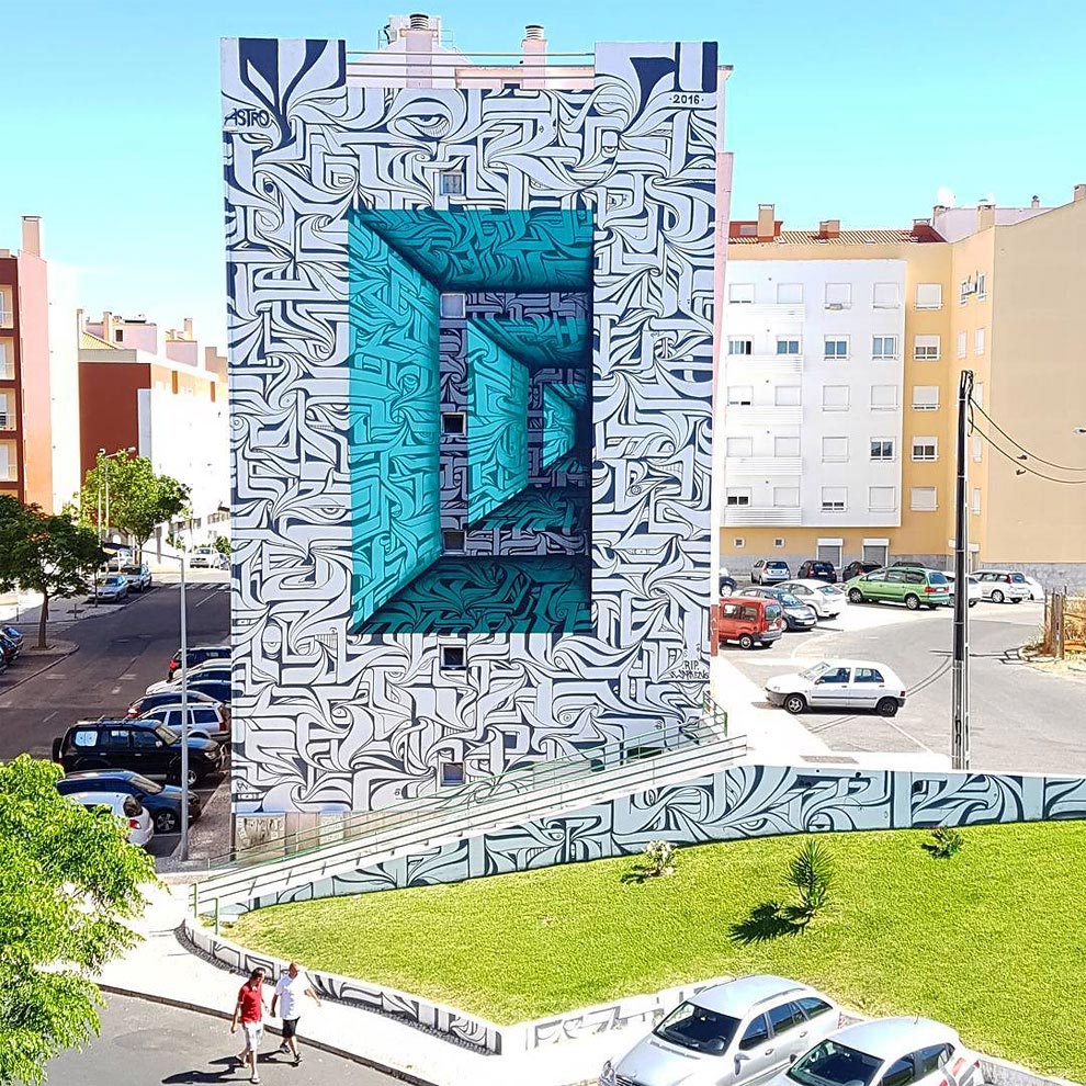 граффити оптические иллюзии, граффити портал в параллельную вселенную, Фыекщ