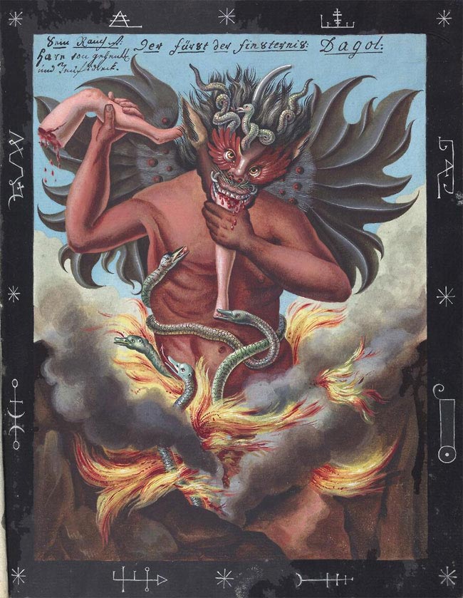 Дьявол и его слуги: демонические иллюстрации оккультной книги 18 века Дьявол и его слуги, иллюстрации оккультной книги