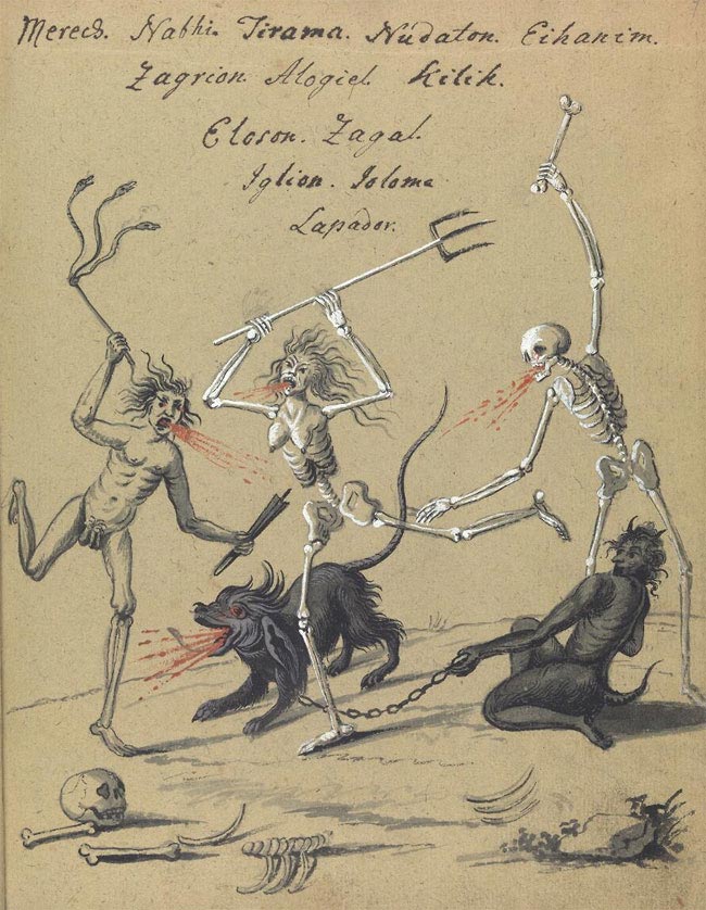 Дьявол и его слуги: демонические иллюстрации оккультной книги 18 века Дьявол и его слуги, иллюстрации оккультной книги