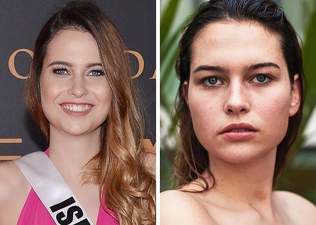 Конкурсантки конкурса Мисс Вселенная с макияжем и без, девушки Мисс Вселенная с макияжем и без