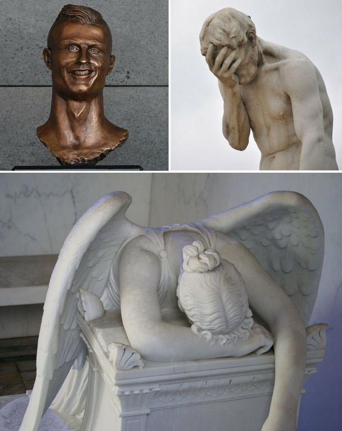 бюст Криштиану Роналду, статуя Кришитану Роналду, мемы бюст Криштиану Роналду