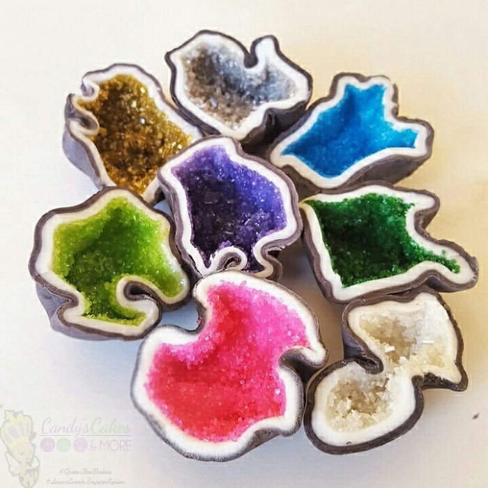 Сладости с жеодами, съедобные кристаллы