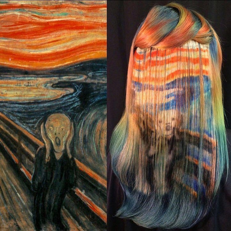 Урсула Гофф, Ursula Goff, красит волосы в стиле фотографий из интернета, красит волосы произведения искусства