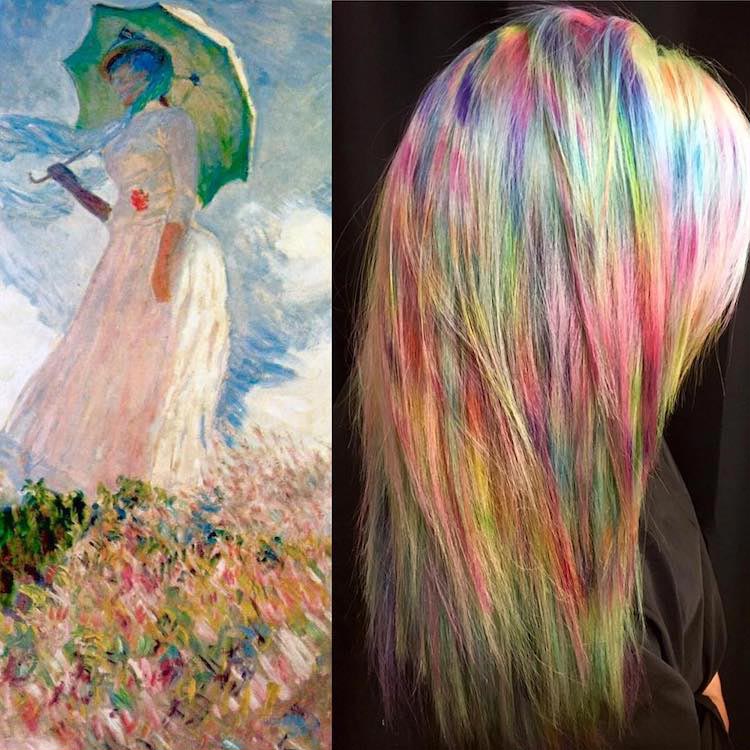 Урсула Гофф, Ursula Goff, красит волосы в стиле фотографий из интернета, красит волосы произведения искусства