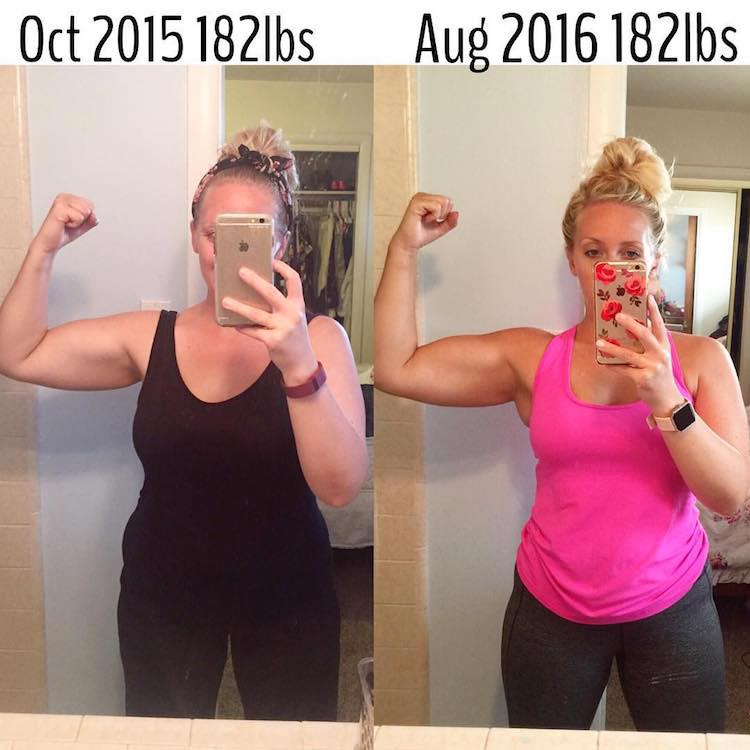 Адриенн Осуна, Adrienne Osuna, сравнительные фото с разницей полкилограмма, вес это просто цифра