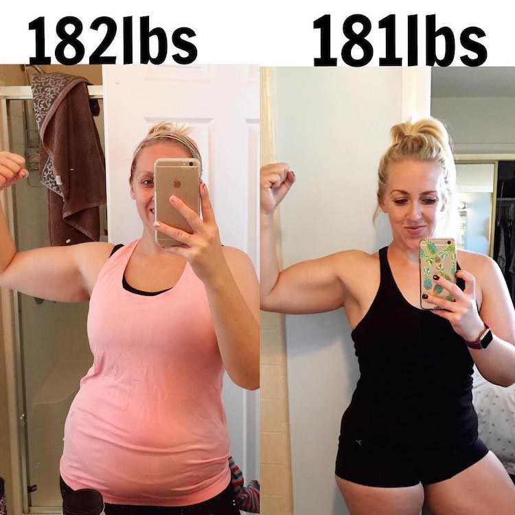 Адриенн Осуна, Adrienne Osuna, сравнительные фото с разницей полкилограмма, вес это просто цифра