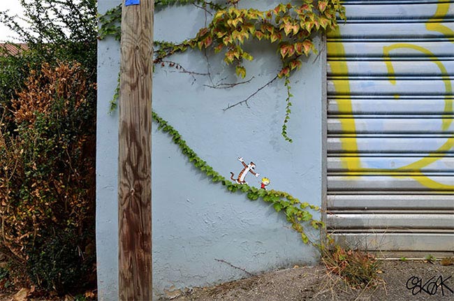 стрит-арт взаимодействует с окружающей средой, уличное искусство взаимодействует с окружением