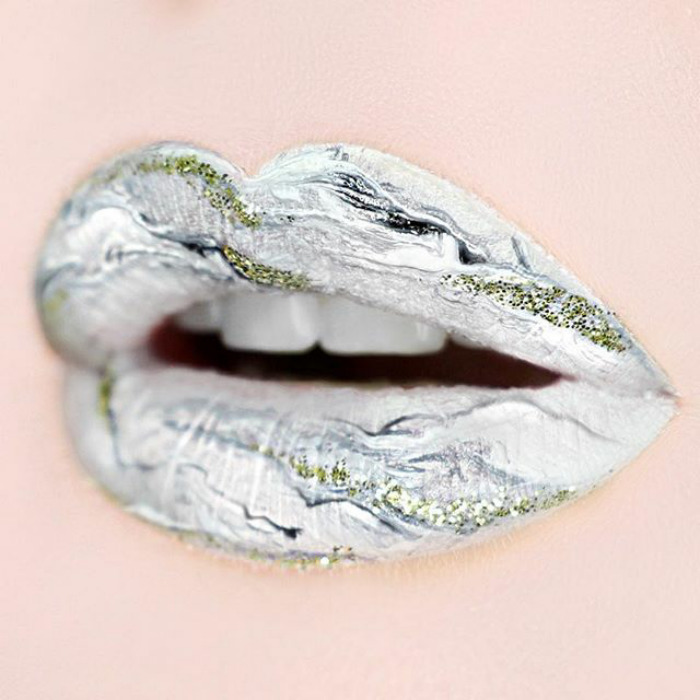 Мраморные губы — новый странный тренд в мире макияжа Мраморные губы, marble lip