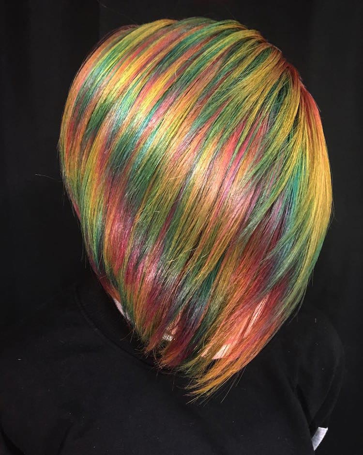 Урсула Гофф, Ursula Goff, произведения искусства на волосах, картины на волосах