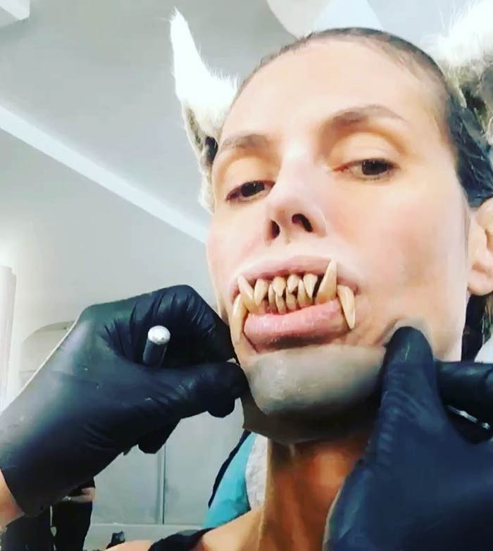 Хайди Клум наконец показал свой костюм на Хэллоуин 2017, на создание которого ушло 7 часов костюмы Хайди Клум Хэллоуин, хайди клум хэллоуин 2017, костюм хайди клум на хэллоуин 2017, наряды хайди клум на хэллоуин