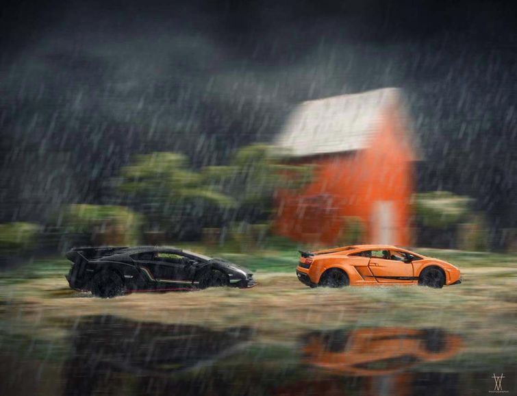 Ватсал Катария, Vatsal Kataria, фотографирует игрушечные модели автомобилей, реалистичные фото авто снимая игрушечные модели