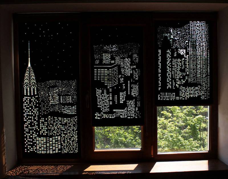 Уникальные шторы, позволяющие насаждаться видом сверкающего ночного мегаполиса даже днём шторы с ночным городом, шторы со сверкающим ночным мегаполисом
