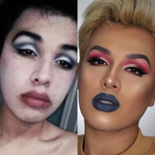 девушки до и после макияжа, девушки улучившие свой макияж