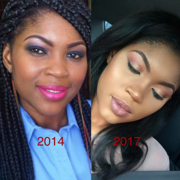 девушки до и после макияжа, девушки улучившие свой макияж