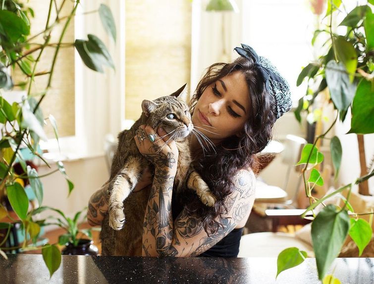 женщины и кошки, девушки со своим кошками, Брайан Виллс, Brianne Wills