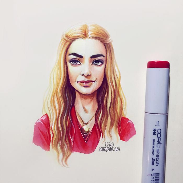 Лера Кирьякова, российская художница нарисовала героев игры престолов